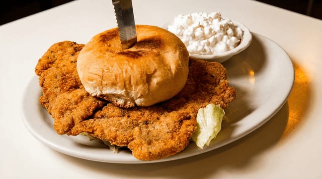 Jumbo Pork Tenderloin Sandwich.
