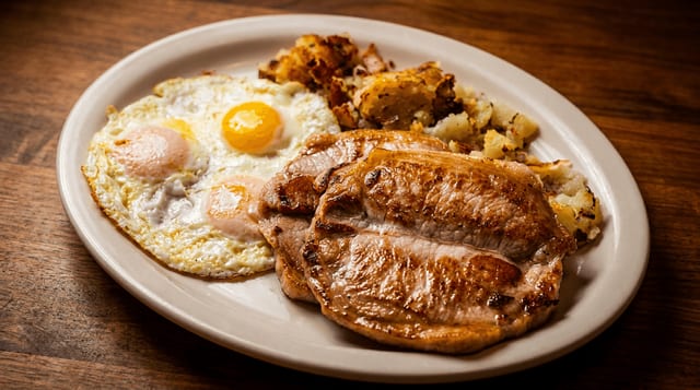 Pork Chops and Eggs.